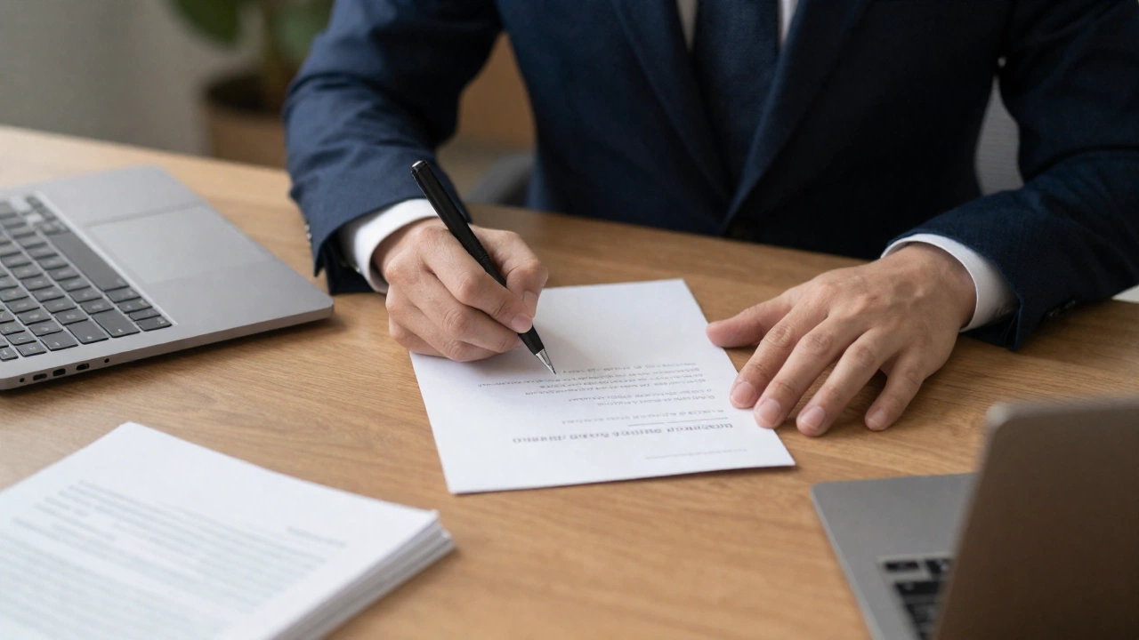 someone formally writing an invitation letter at a desk