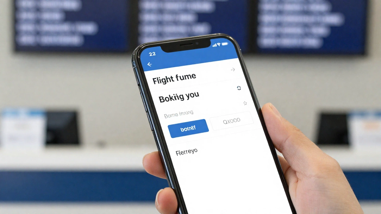 flight reservation displayed on a smartphone