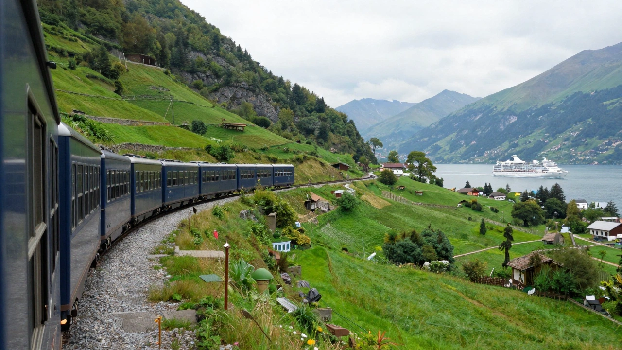 A traveler standing at an airport with a suitcase, ready for an international journey