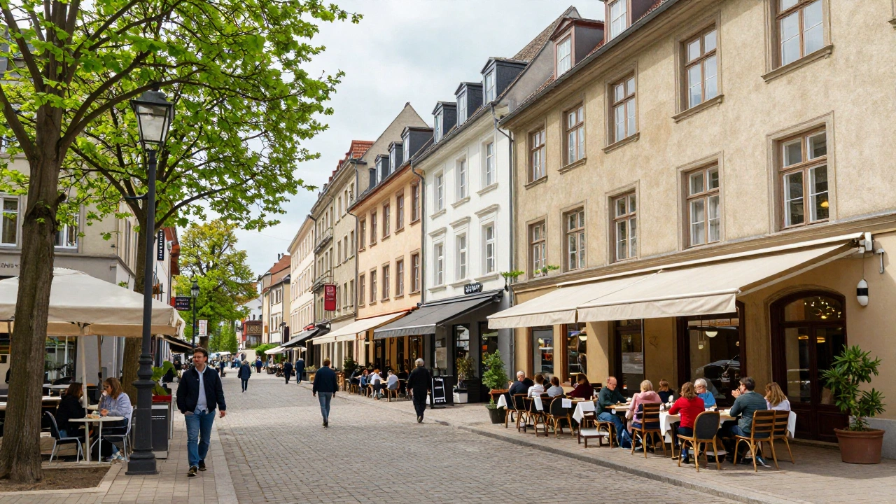 inviting European city street scene during springtime illustrating freedom of travel after learning how to apply Schengen visa from Malaysia