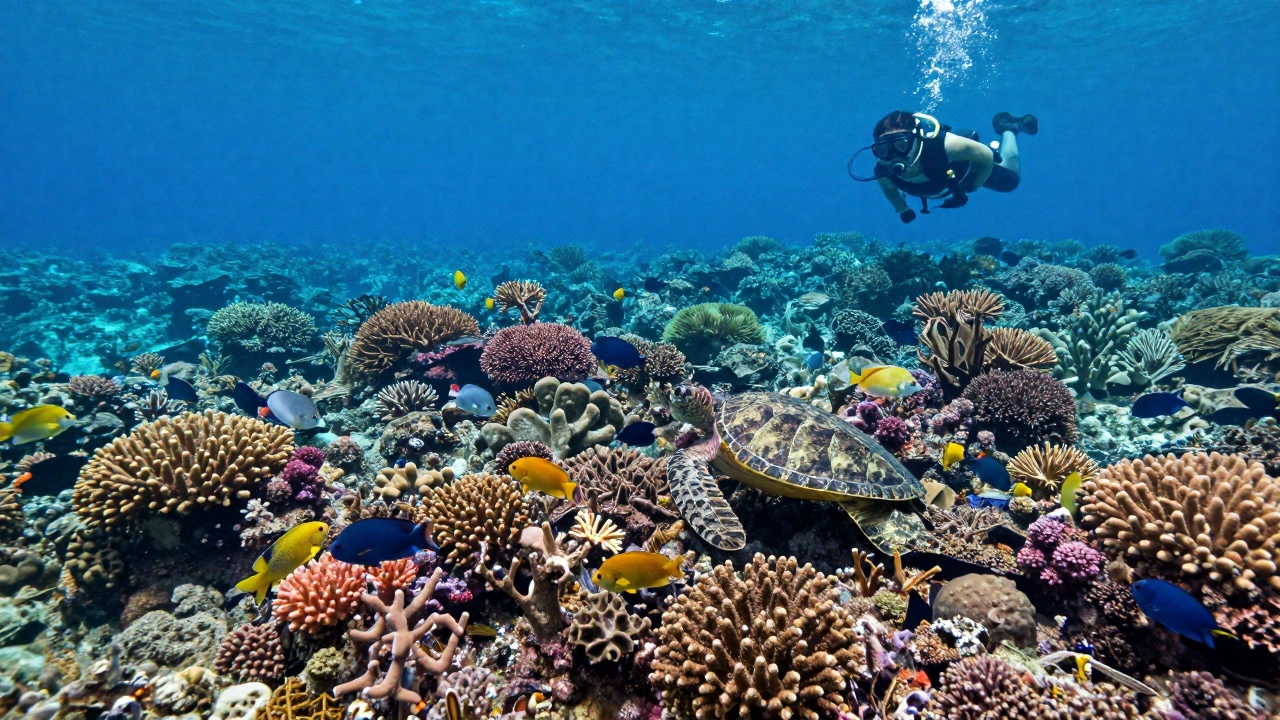 colorful coral reef with marine life highlighting proof of onward travel for Australia tourist visa and travel excitement