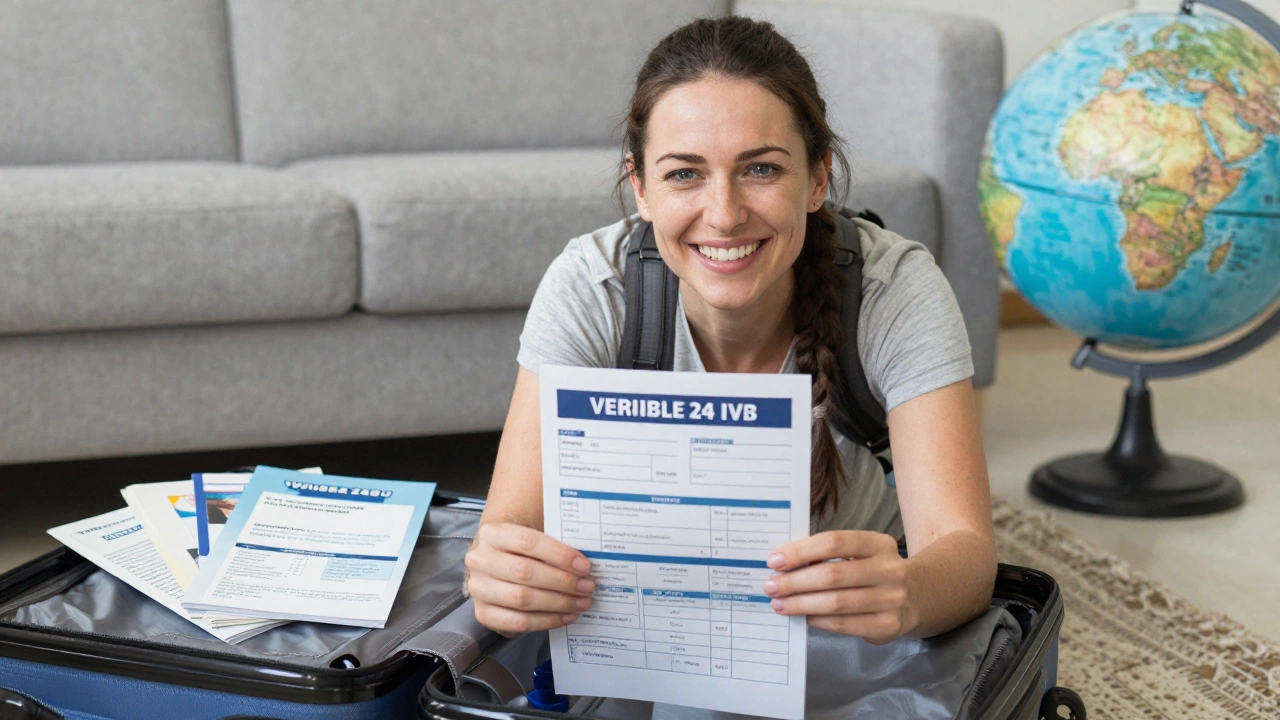 Close-up of verifiable flight reservation for $10 confirmation on desk with passport and map