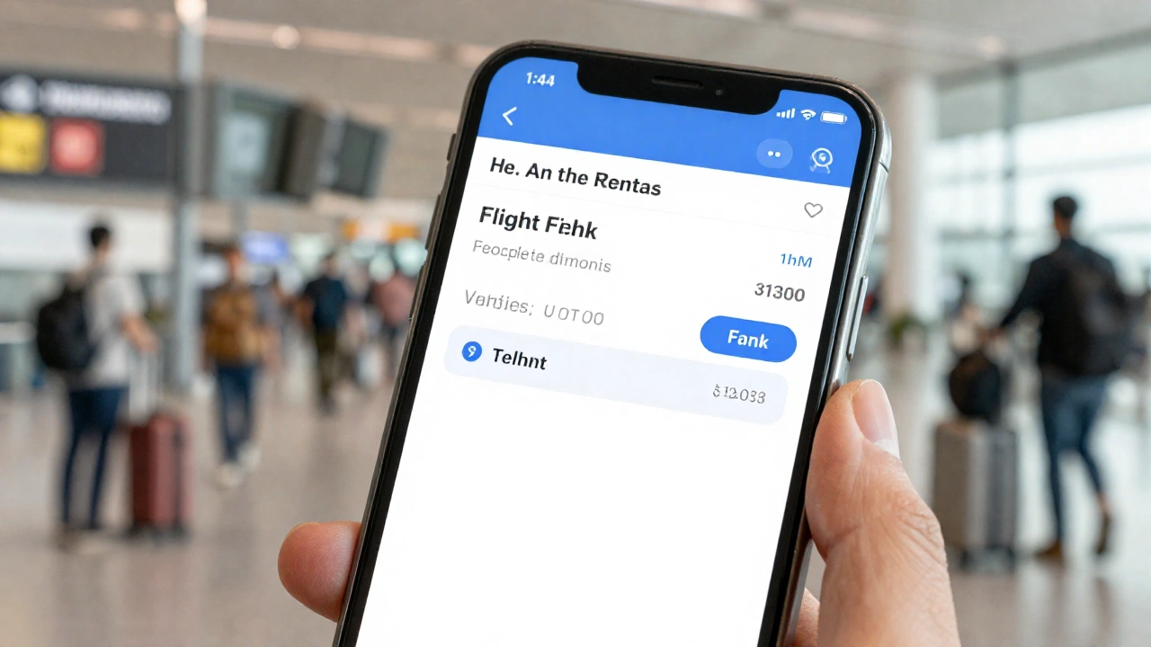 verified flight reservation on a digital device held by a traveler