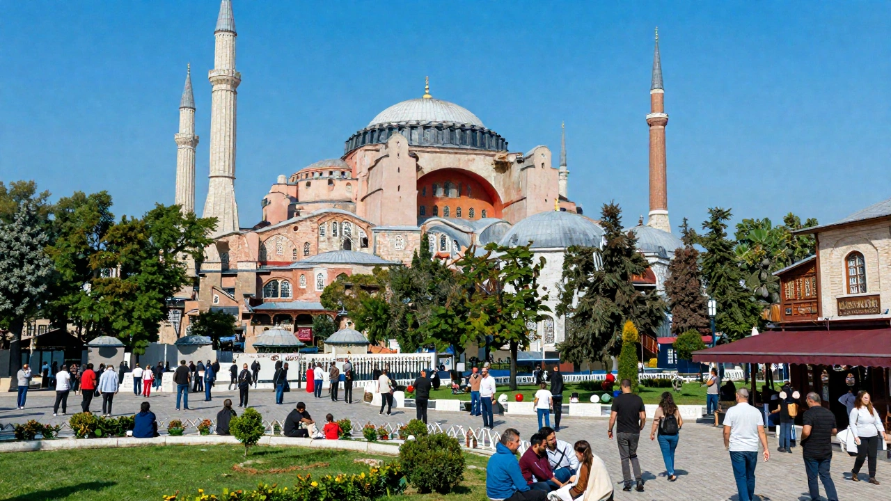 A cozy scene of a traveler sitting at home with a laptop and smartphone, reviewing a flight itinerary and reservation confirmation, surrounded by travel essentials like a passport, a travel guidebook about Turkey, and a cup of Turkish tea, conveying a calm and thoughtful travel planning atmosphere.